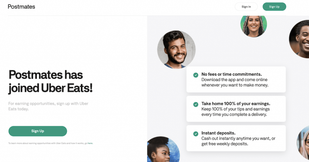 postmates sign up